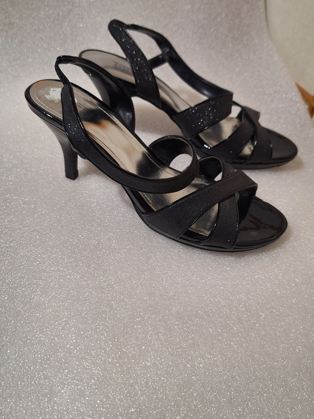 Women's Black Strappy Slingback Heels